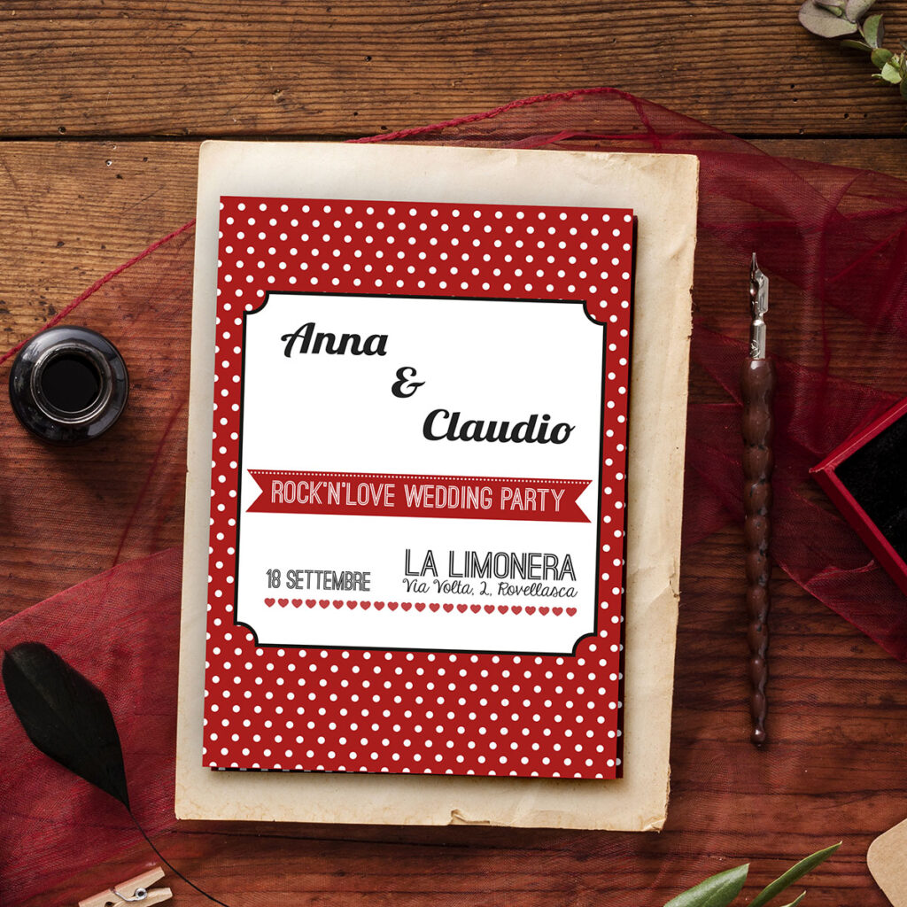 libretto messa matrimonio rockabilly coordinato grafico di matrimonio