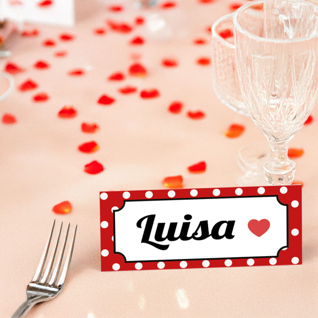 segnaposto per matrimonio rockabilly coordinato grafico di matrimoniopois